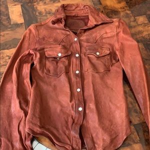 Vintage leather western shirt XS